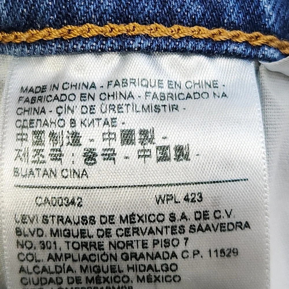 Levis Ribcage Straight Jeans‎ Womens 28x27 Medium Wash High Rise Stretch Denim